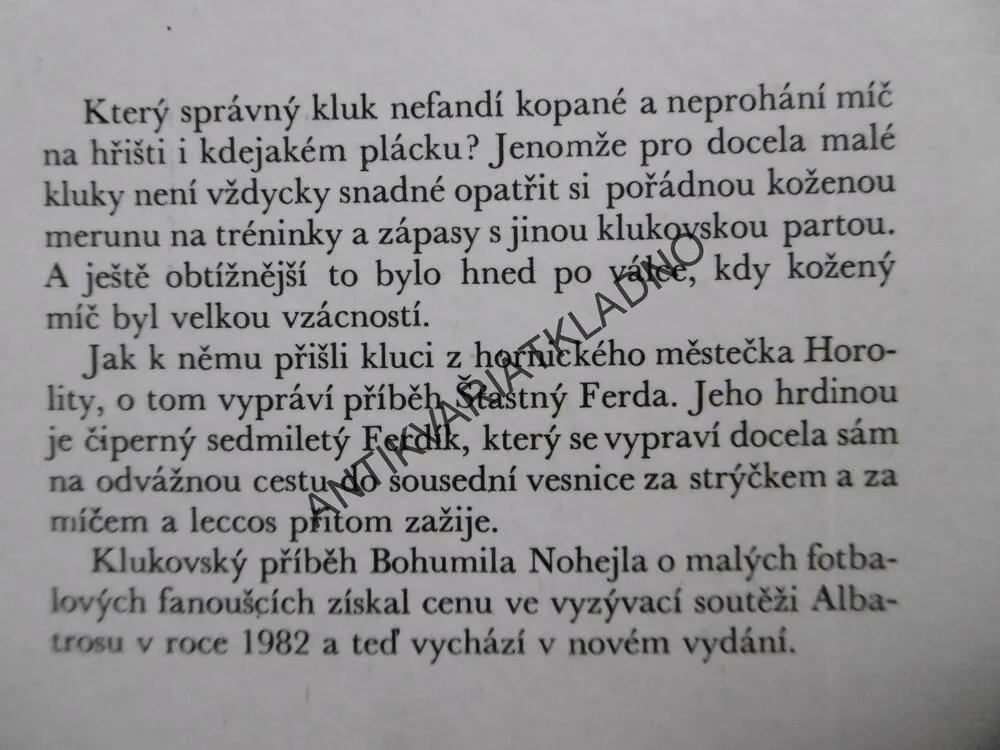 ŠŤASTNÝ FERDA, BOHUMIL NOHEJL, **an