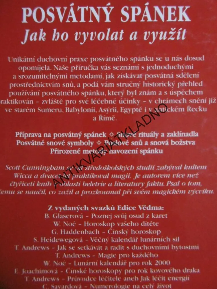 POSVÁTNÝ SPÁNEK, JAK HO VYVOLAT A VYUŽÍT, SCOTT CUNNINGHAM, **an