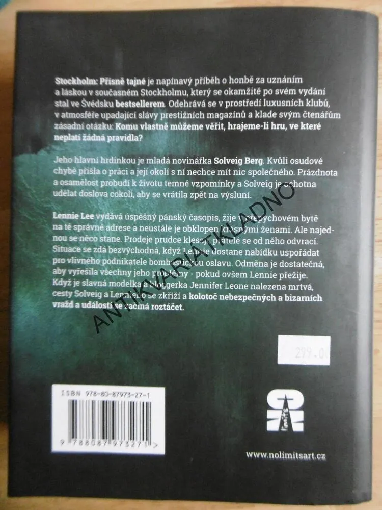 STOCKHOLM, PŘÍSNĚ TAJNÉ, HANNA LINDBERG, MEZINÁRODNÍ BESTSELLER, **an