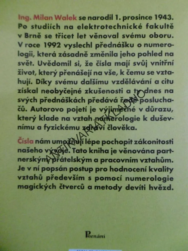 NUMEROLOGIE MAGICKÝCH ČTVERCŮ A DEVÍTI HVĚZD, MILAN WALEK, **an