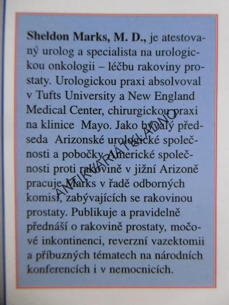 RAKOVINA PROSTATY, SHELDON MARKS, **an