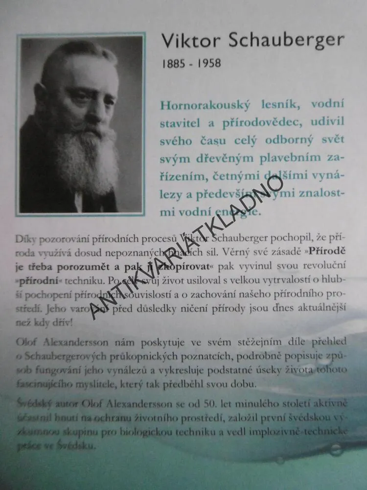 VIKTOR SCHAUBERGER A TAJEMSTVÍ ŽIVÉ VODY, OLOF ALEXANDERSON, **an