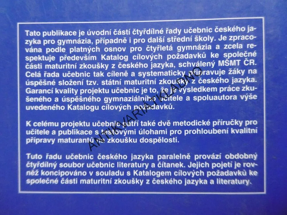 ČESKÝ JAZYK PRO 1. ROČNÍK GYMNÁZIÍ, JIŘÍ KOSTEČKA