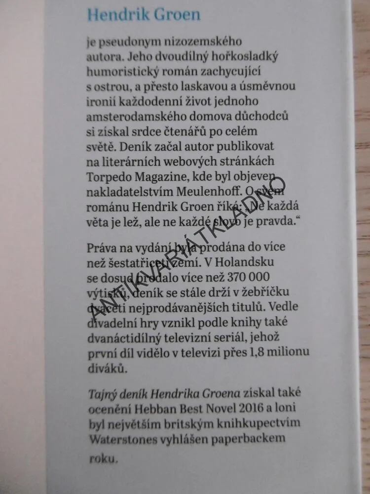 NOVÝ TAJNÝ DENÍK HENDRIKA GROENA 85 LET, DOKUD SE ŽIJE, **an