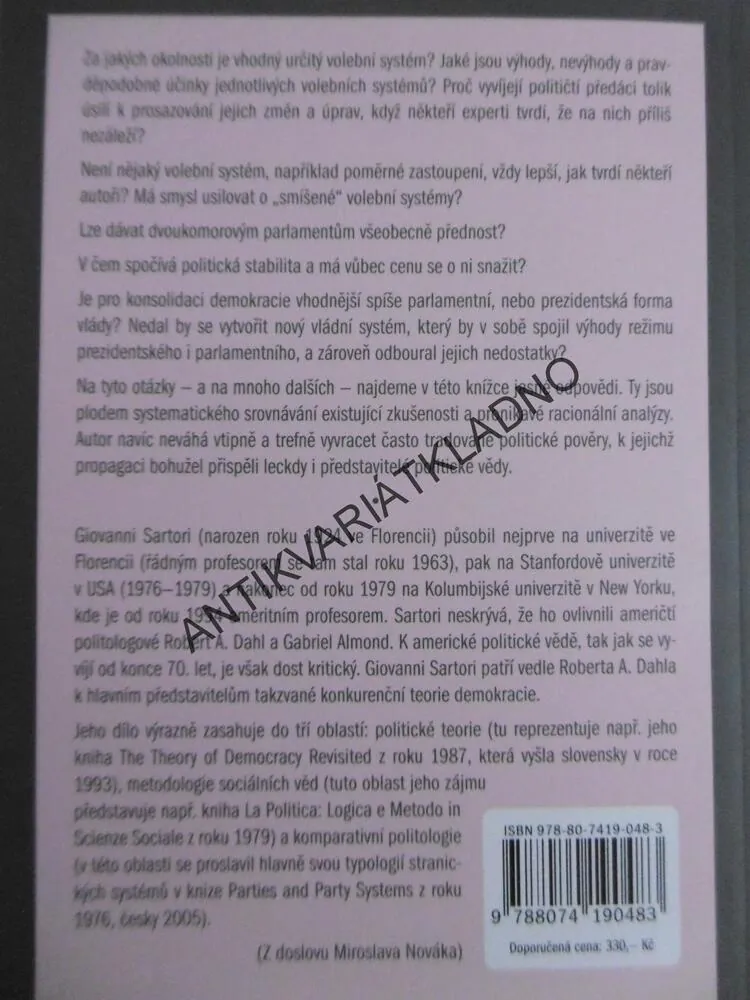 SROVNÁVACÍ ÚSTAVNÍ INŽENÝRSTVÍ, GIOVANNI SARTORI, **an