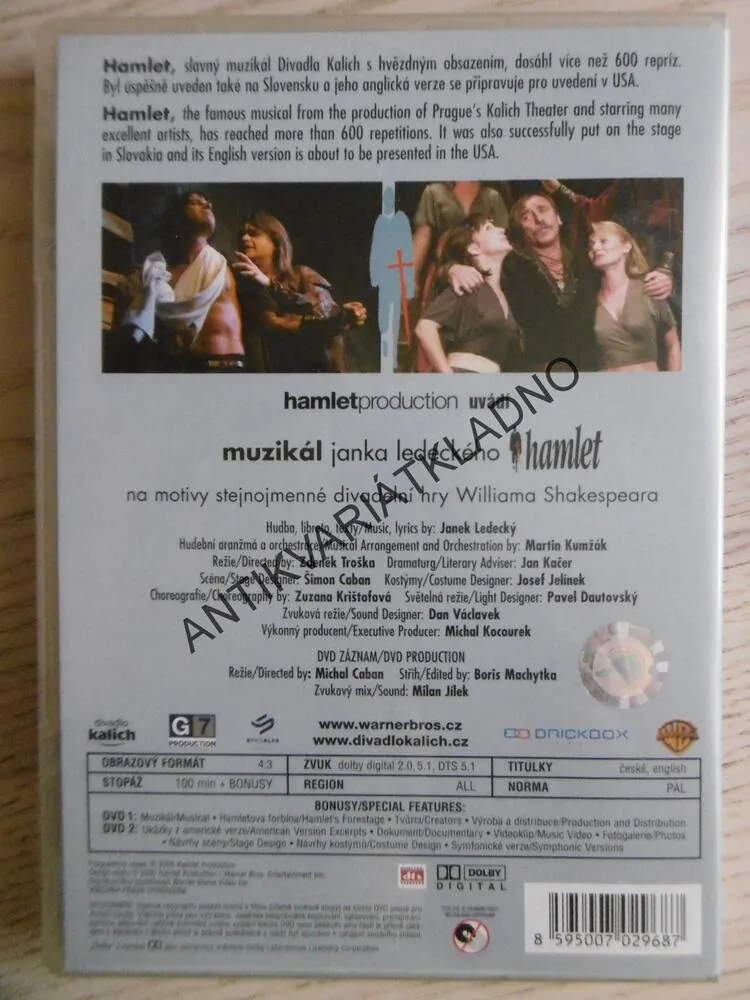 HAMLET, 2DISKOVÁ VERZE, DVD MUZIKÁL