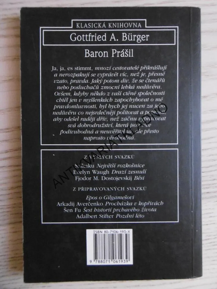 BARON PRÁŠIL, GOTTFIRIED A. BÜRGER, **an