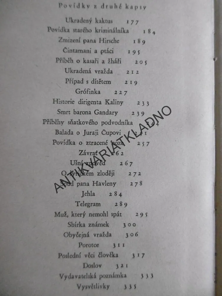 POVÍDKY Z JEDNÉ KAPSY, POVÍDKY Z DRUHÉ KAPSY, KAREL ČAPEK, **an