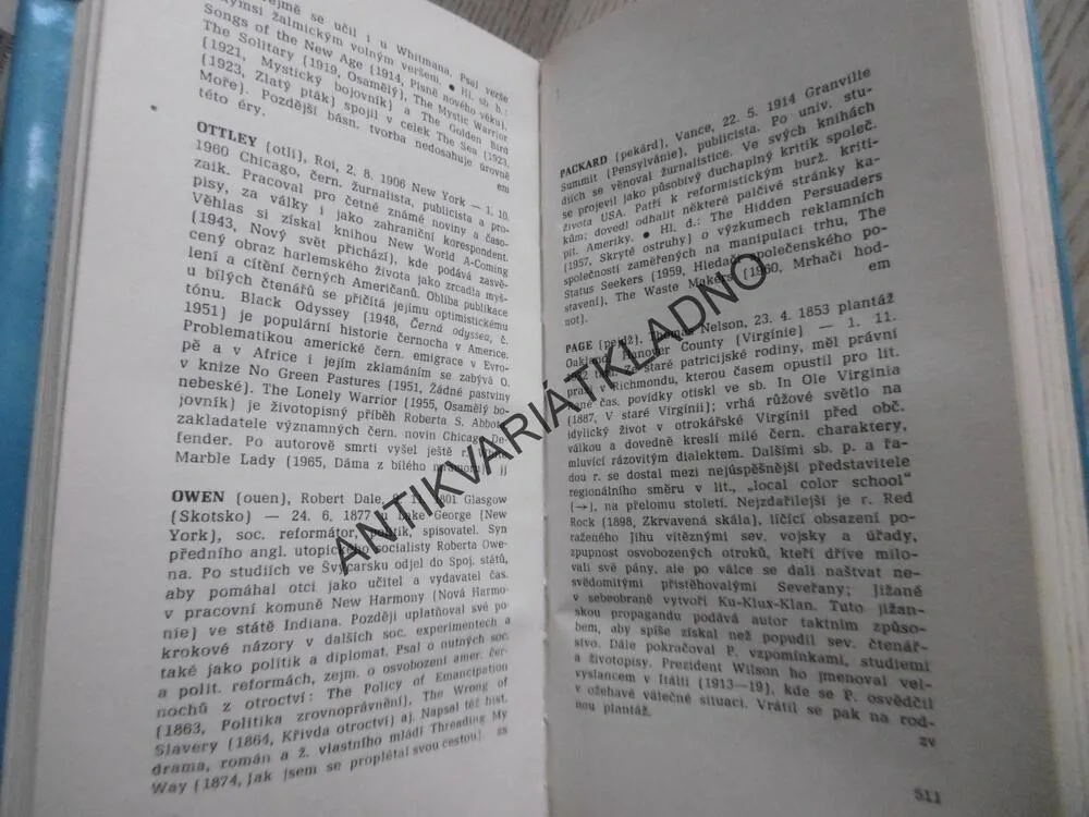 SLOVNÍK SPISOVATELŮ, SPOJENÉ STÁTY AMERICKÉ, USA, **an