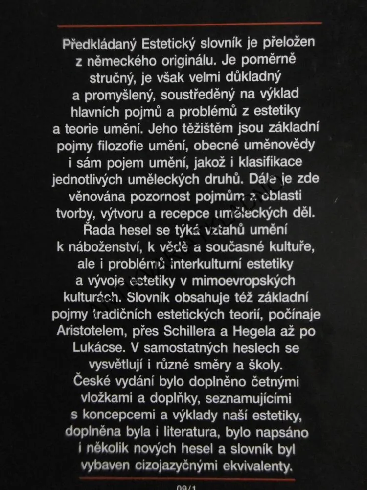 ESTETICKÝ SLOVNÍK, KONRAD LOTTER, **an