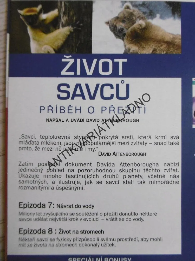 ŽIVOT SAVCŮ, PŘÍBĚH O PŘEŽITÍ, 1-5, DVD FILM DOKUMENT
