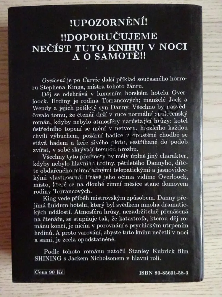 OSVÍCENÍ, STEPHEN KING, **an