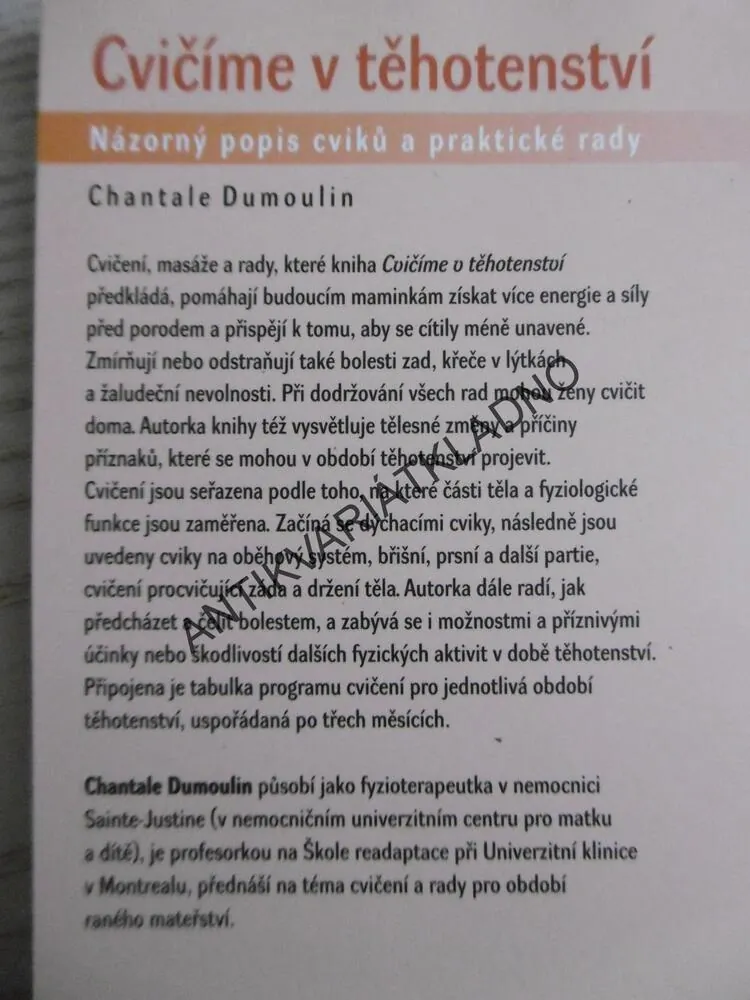 CVIČÍME V TĚHOTENSTVÍ, CHANTALE DUMOULIN, **an