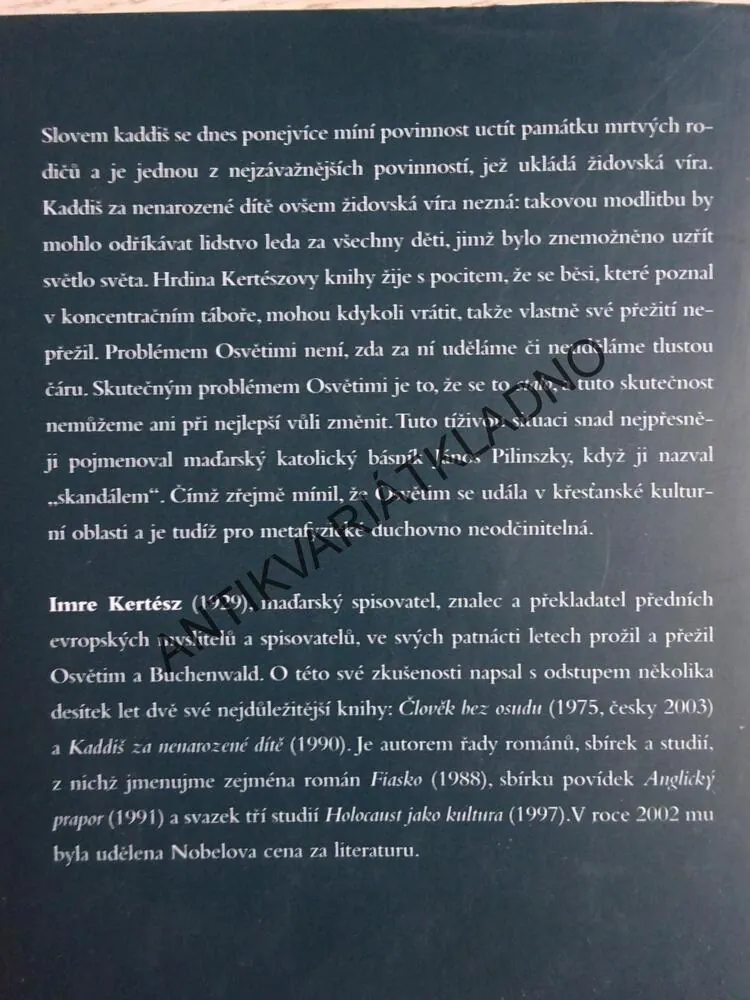 KADDIŠ ZA NENAROZENÉ, IMRE KERTÉSZ, **an