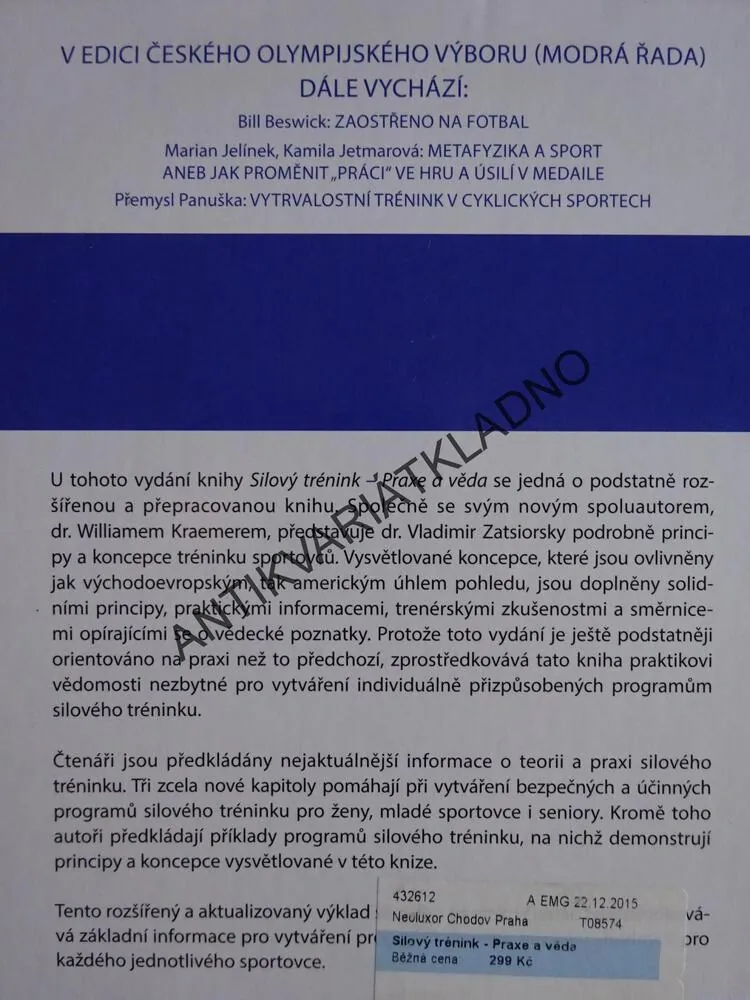SILOVÝ TRÉNINK. PRAXE A VĚDA, ZATSIORSKY, KRAEMER, **an