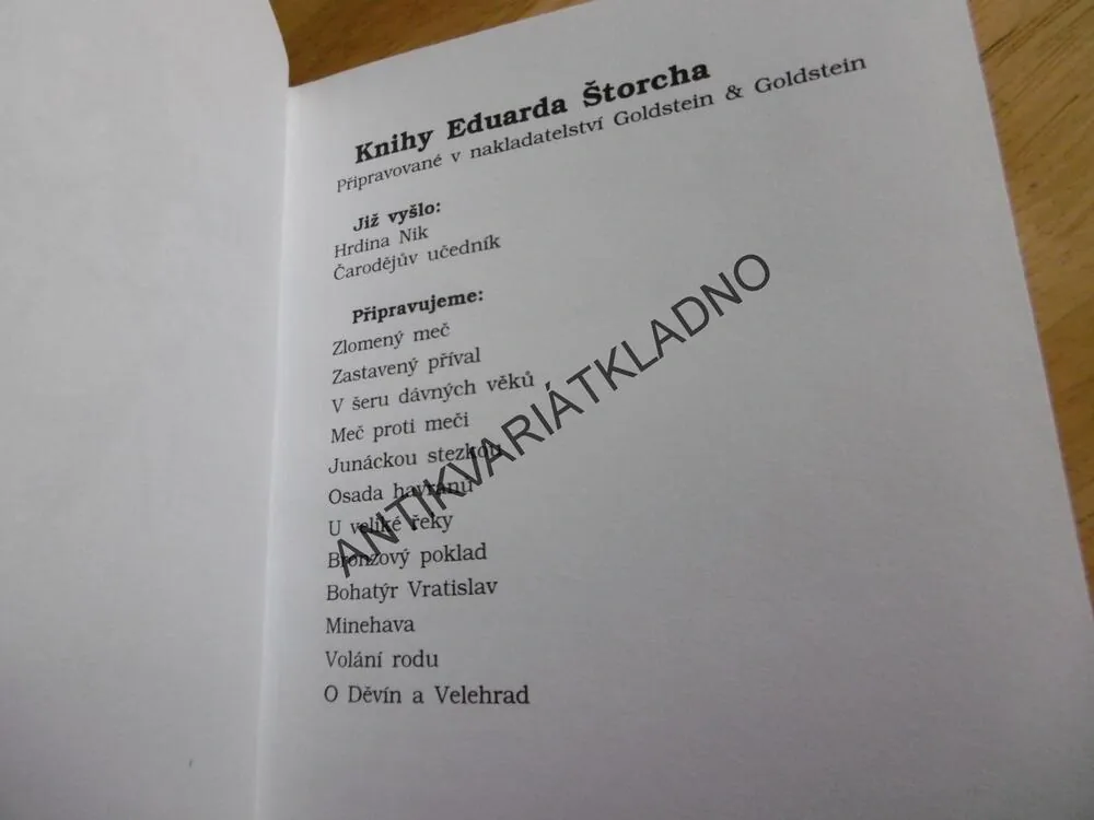 ČARODĚJŮV UČEDNÍK, EDUARD ŠTORCH, **an