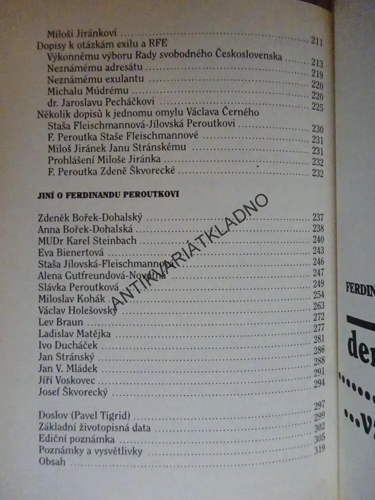 DENÍKY, DOPISY, VZPOMÍNKY, FERDINAND PEROUTKA, **an