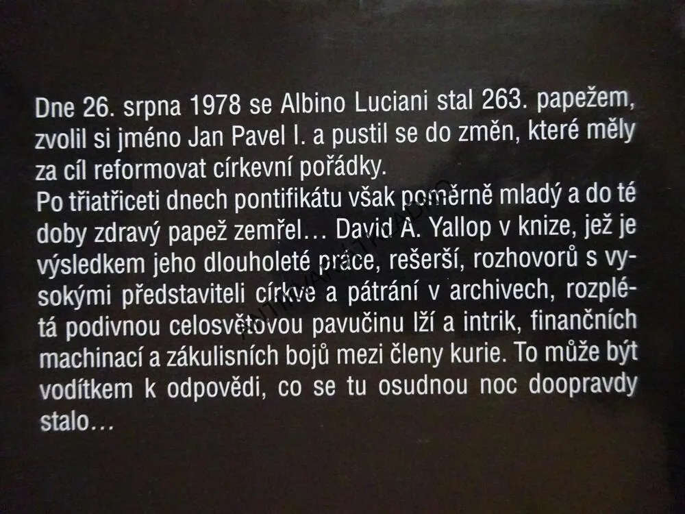 VE JMÉNU BOŽÍM, DAVID A. YALLOP, **an