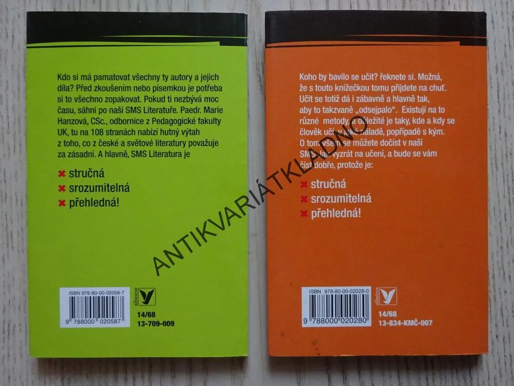 SMS - STRUČNÝ, MALÝ, SROZUMITELNÝ, LITERATURA, JAK VYZRÁT NA UČENÍ, 2 KUSY