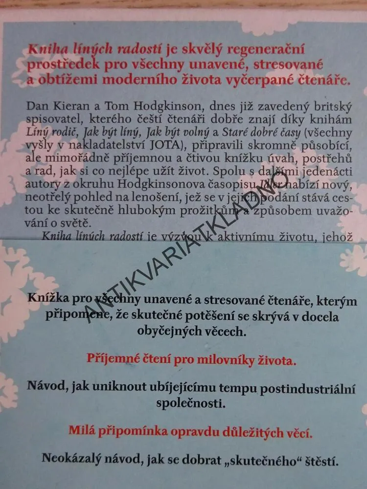 KNIHA LÍNÝCH RADOSTÍ, TOM HODGKINSON, **an
