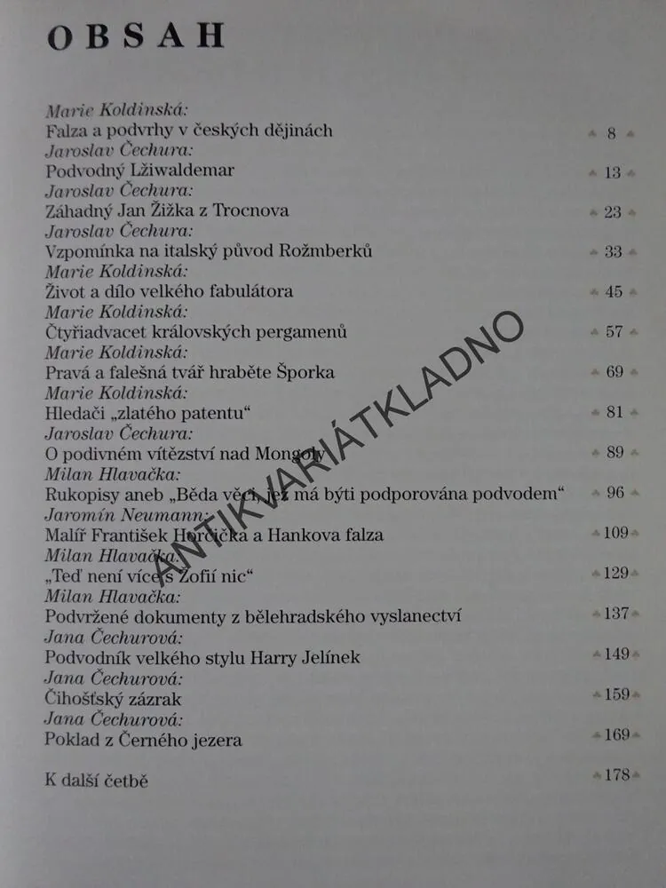 FALZA A PODVODY ČESKÉ HISTORIE, JAROSLAV ČECHURA A KOLEKTIV, **an