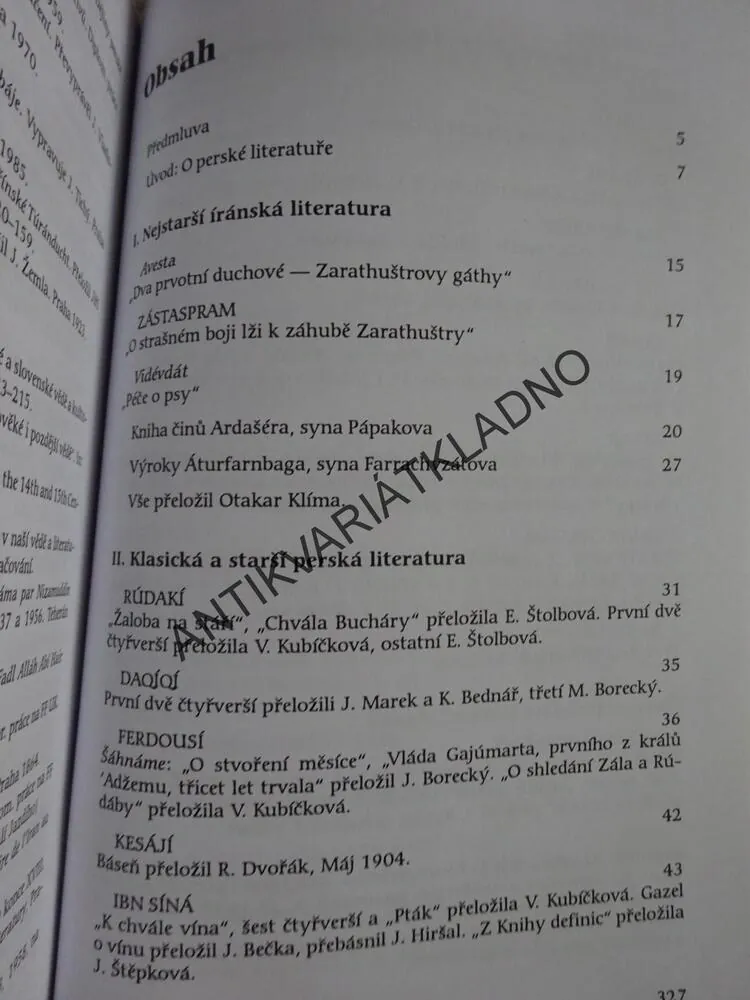HLEDÁNÍ PRAVDY A LÁSKY, ANTOLOGIE PERSKÉ LITERATURY, **an