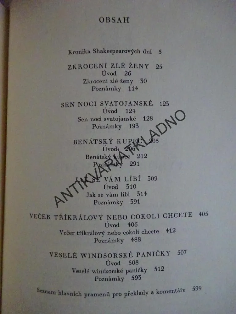 VÝBOR Z DRAMAT 1., WILLIAM SHAKESPEARE, **an