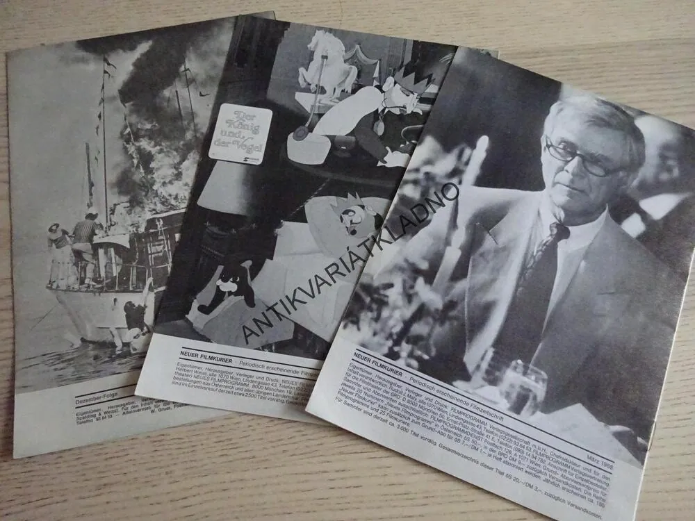 SONNTAGSKAPITÄNE, DER KÖNIG UND DER VOGEL, LORIOTS ÖDIPUSSI, ČASOPIS, NĚMECKY, FILMOVÝ PROGRAM, 3 KUSY