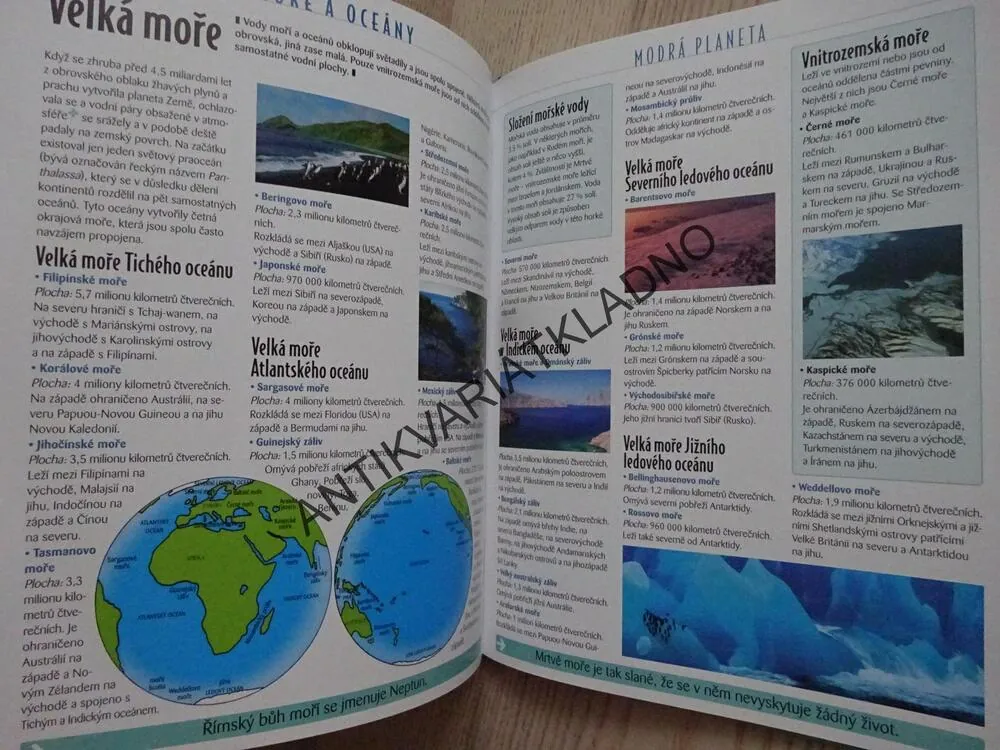 MOŘE A OCEÁNY, ATLAS PRO MLÁDEŽ, PŘÍRODA, **an