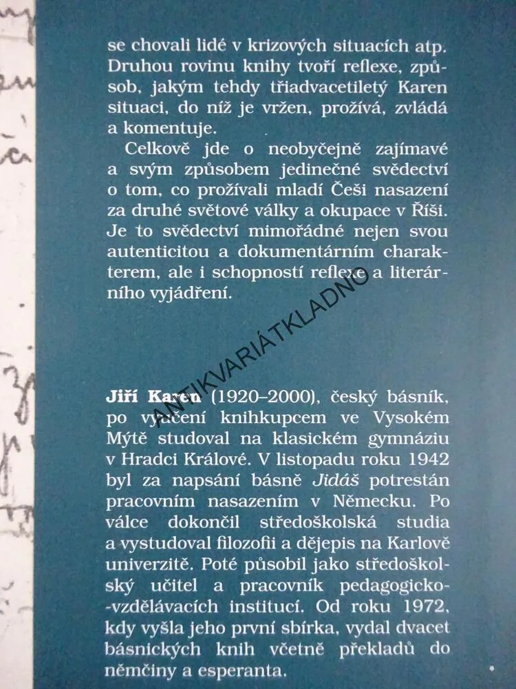 KDYBYCH SE SNAD NEVRÁTIL..., JIŘÍ KAREN, **an