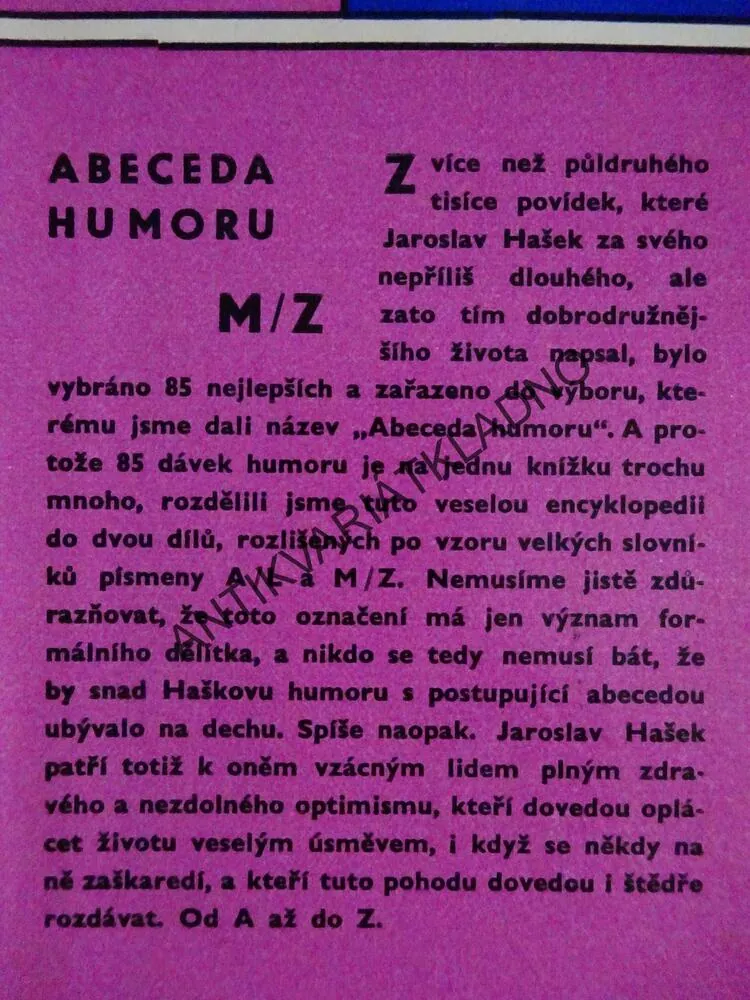 ABECEDA HUMORU A-L, M-Z, JAROSLAV HAŠEK, **an