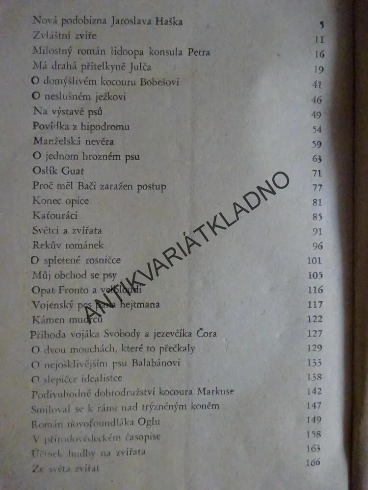 MALÁ ZOOLOGICKÁ ZAHRADA, JAROSLAV HAŠEK, **an