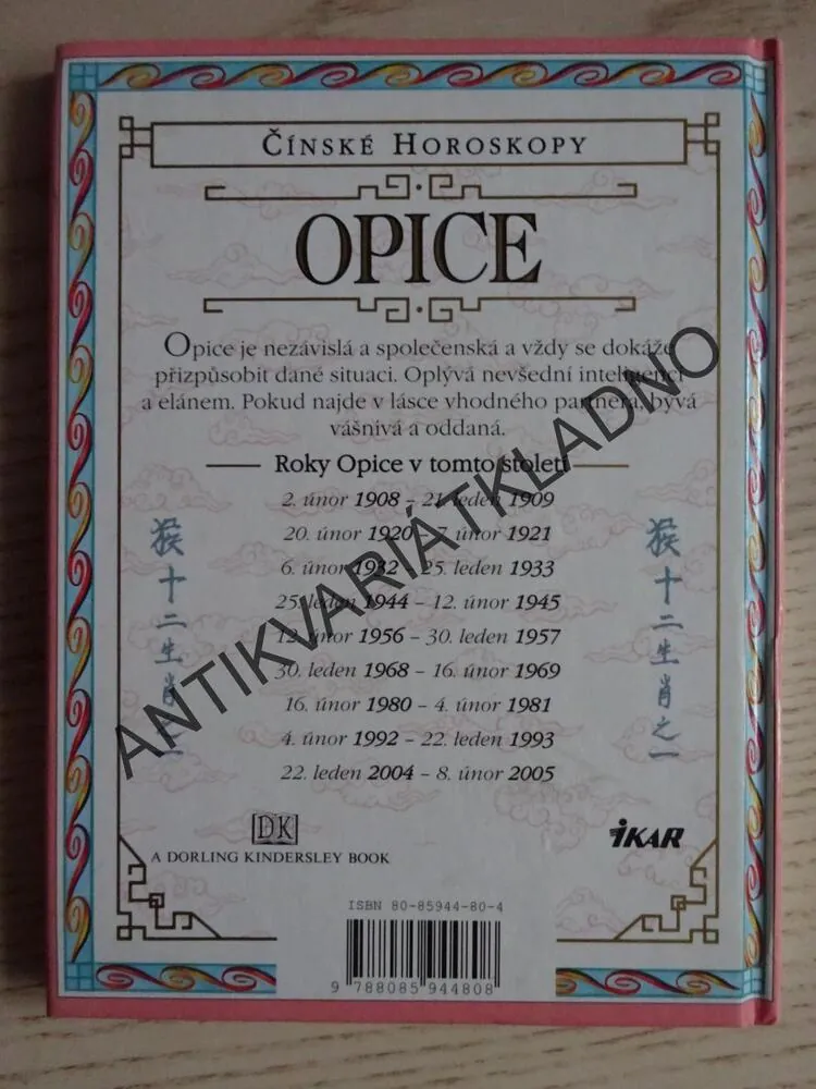 ČÍNSKÉ HOROSKOPY, OPICE, KWOK MAN-HO, **an
