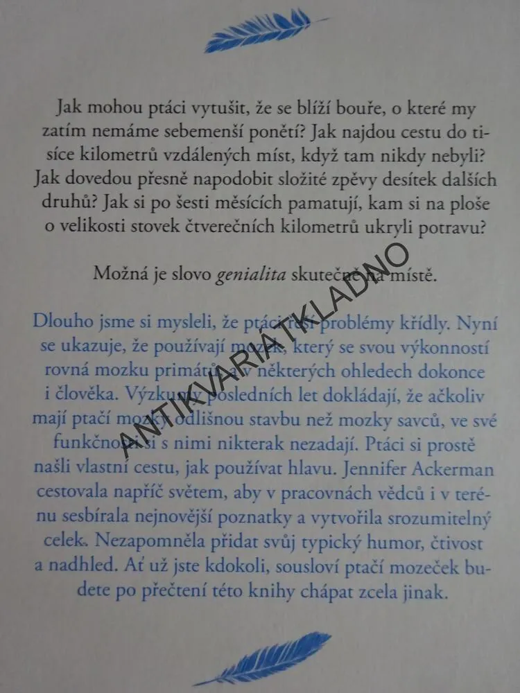 GENIALITA PTÁKŮ, JENNIFER ACKERMANOVÁ, **an