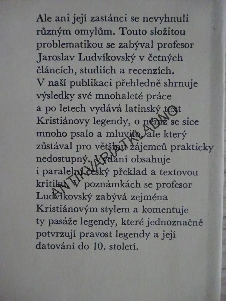 KRISTIÁNOVA LEGENDA, **an