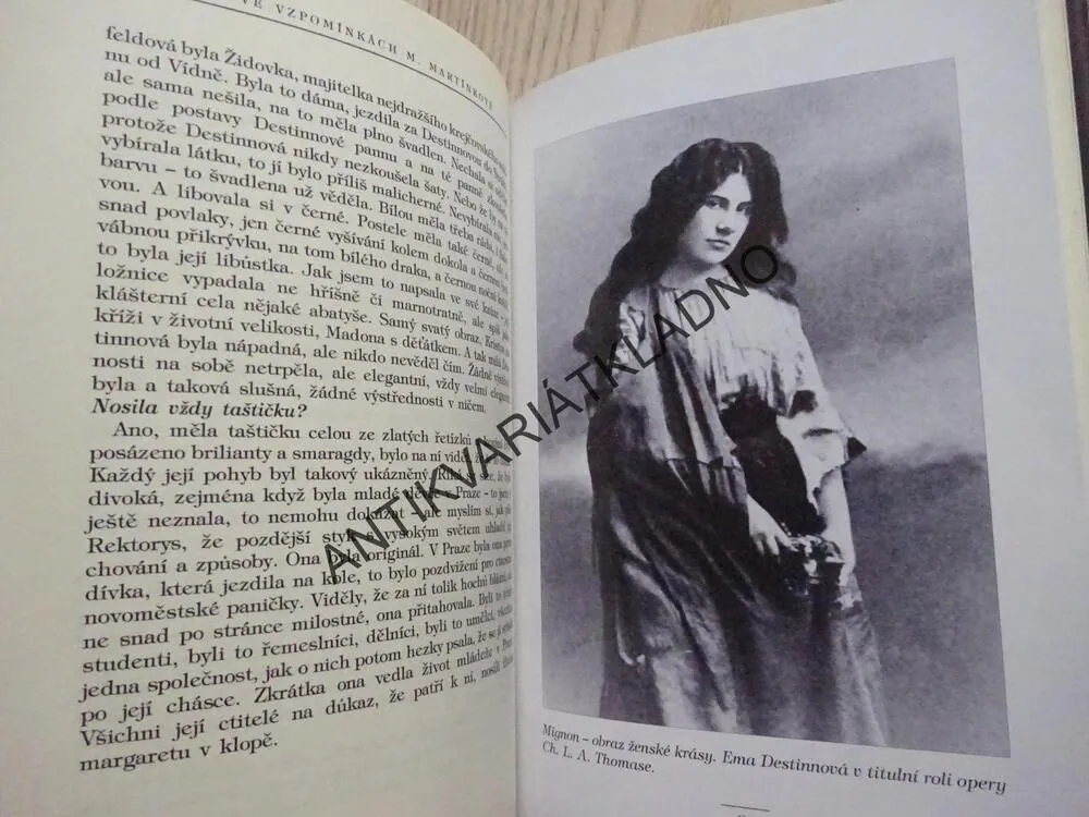 EMA DESTINNOVÁ VE VZPOMÍNKÁCH MARIE MARTÍNKOVÉ, KRÁLOVNA ZPĚVU, EMIL HARTMAN, **an