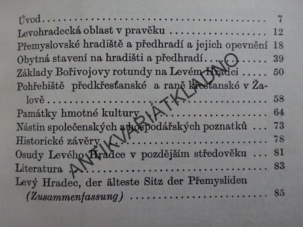 LEVÝ HRADEC - NEJSTARŠÍ SÍDLO PŘEMYSLOVCŮ, IVAN BORKOVSKÝ, **an