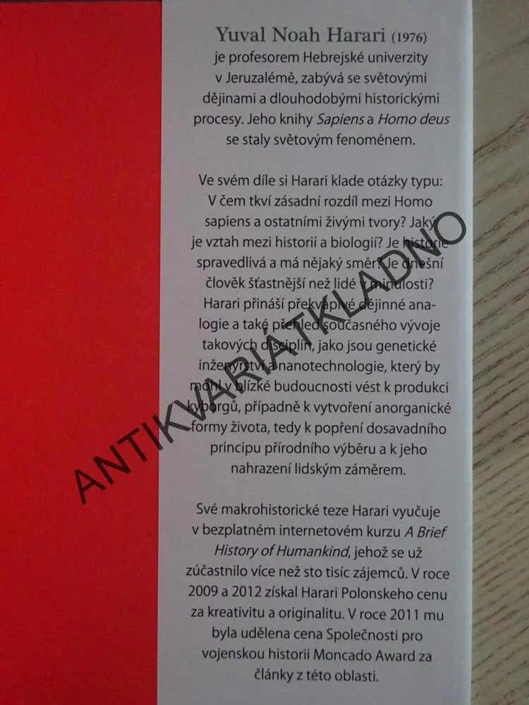 SAPIENS, STRUČNÉ DĚJINY LIDSTVA, YUVAL NOAH HARARI, **an