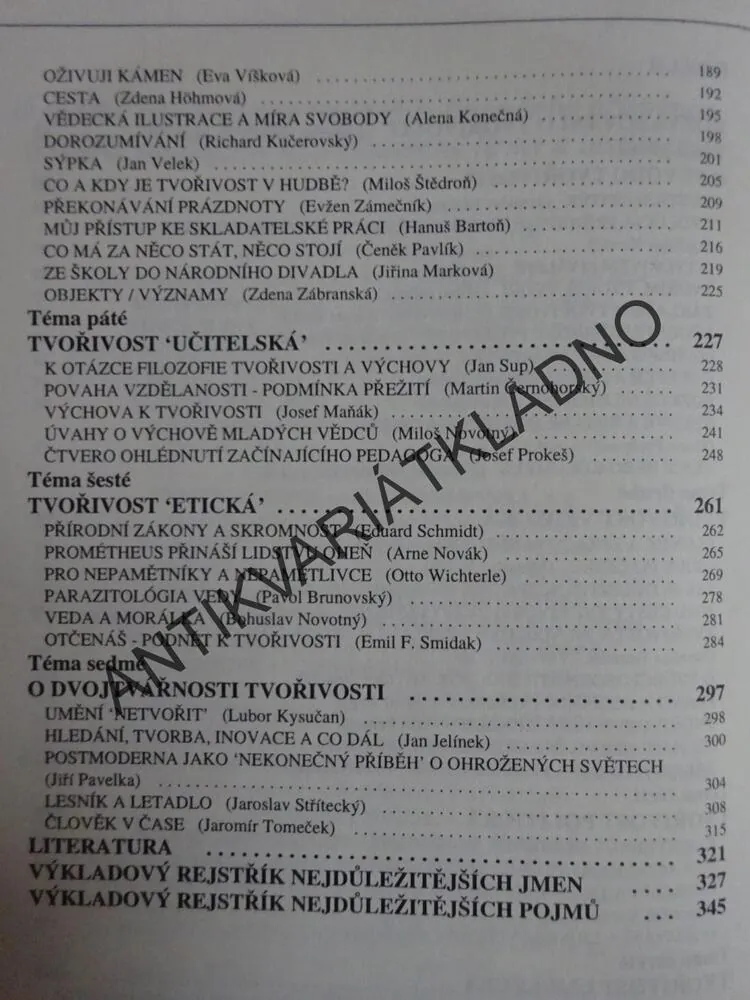 O TVOŘIVOSTI 1-3, JAROSLAV MALINA A KOLEKTIV, **an