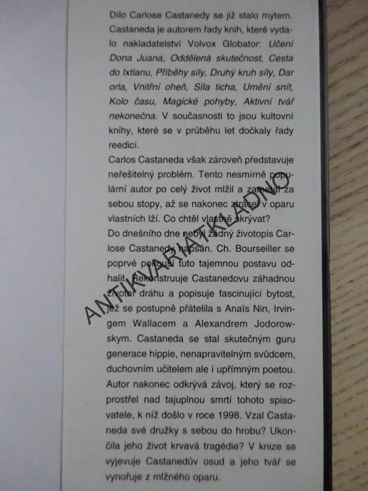CARLOS CASTANEDA: PRAVDA, LŽI, ŽIVOTOPIS, CRISTOPHE BOURSEILLER, **an