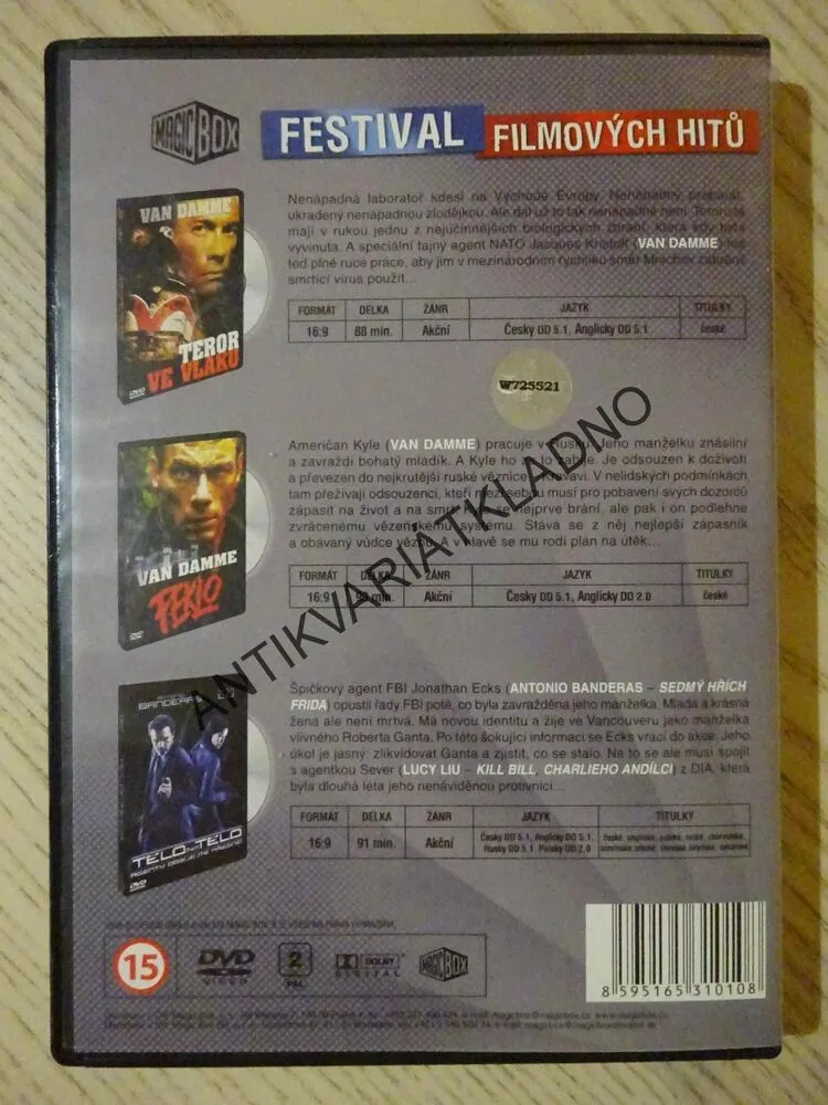 TEROR VE VLAKU, PEKLO, TĚLO NA TĚLO, 3 X DVD FILM