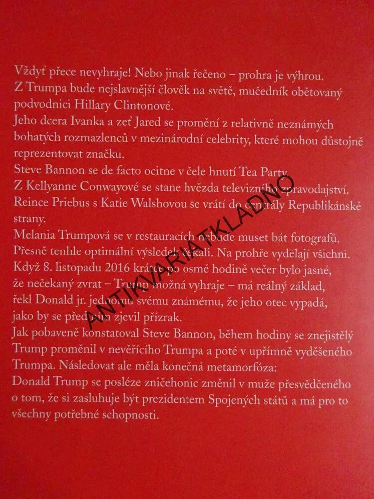 OHEŇ A HNĚV UVNITŘ TRUMPOVA BÍLÉHO DOMU, MICHAEL WOLFF, **an