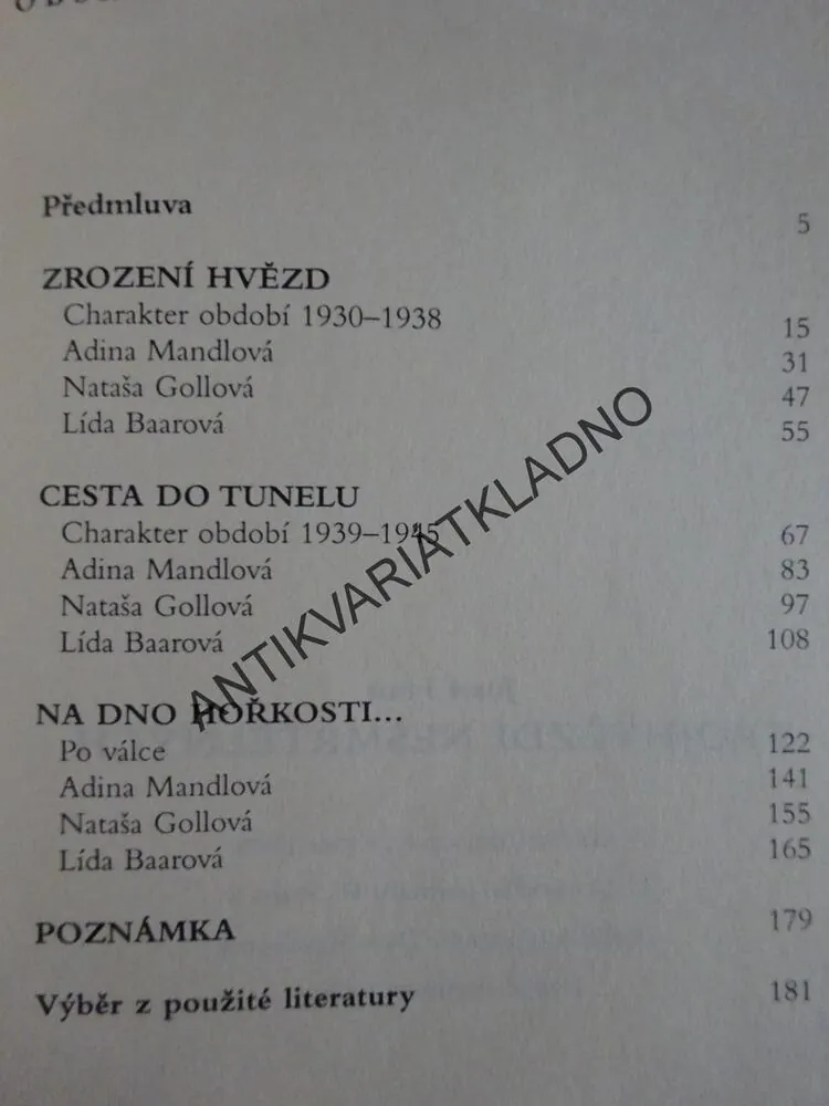 TROJHVĚZDÍ NESMRTELNÝCH, MANDLOVÁ, BAAROVÁ, COLLOVÁ, JOSEF FRAIS, **an