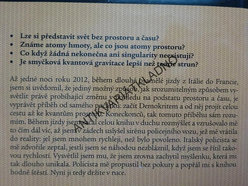 REALITA NENÍ, ČÍM SE ZDÁ, CARLO ROVELLI, **an
