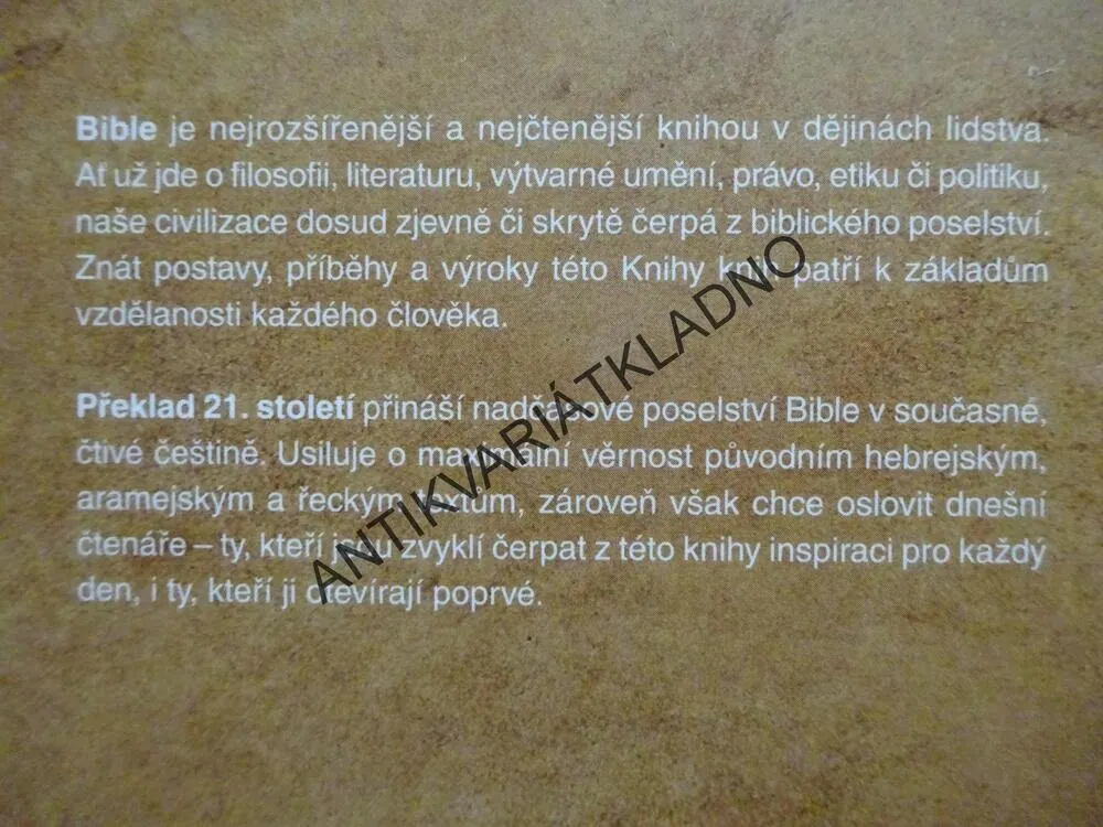 BIBLE, PŘEKLAD 21. STOLETÍ, **an