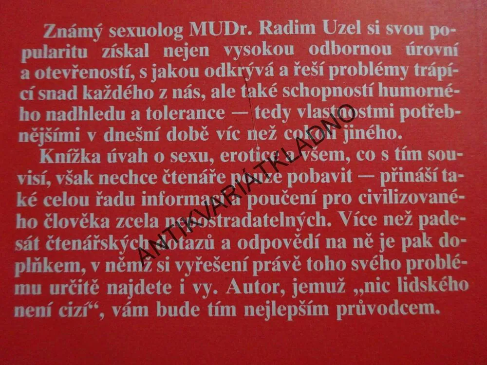 SEX - ODHALENÉ TABU, RADIM UZEL, **an