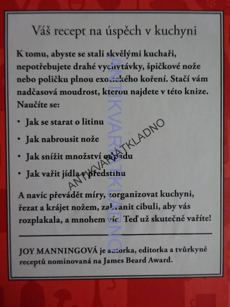 CO BY MĚL KUCHAŘ DOBŘE ZNÁT, JOY MANNINGOVÁ, **an
