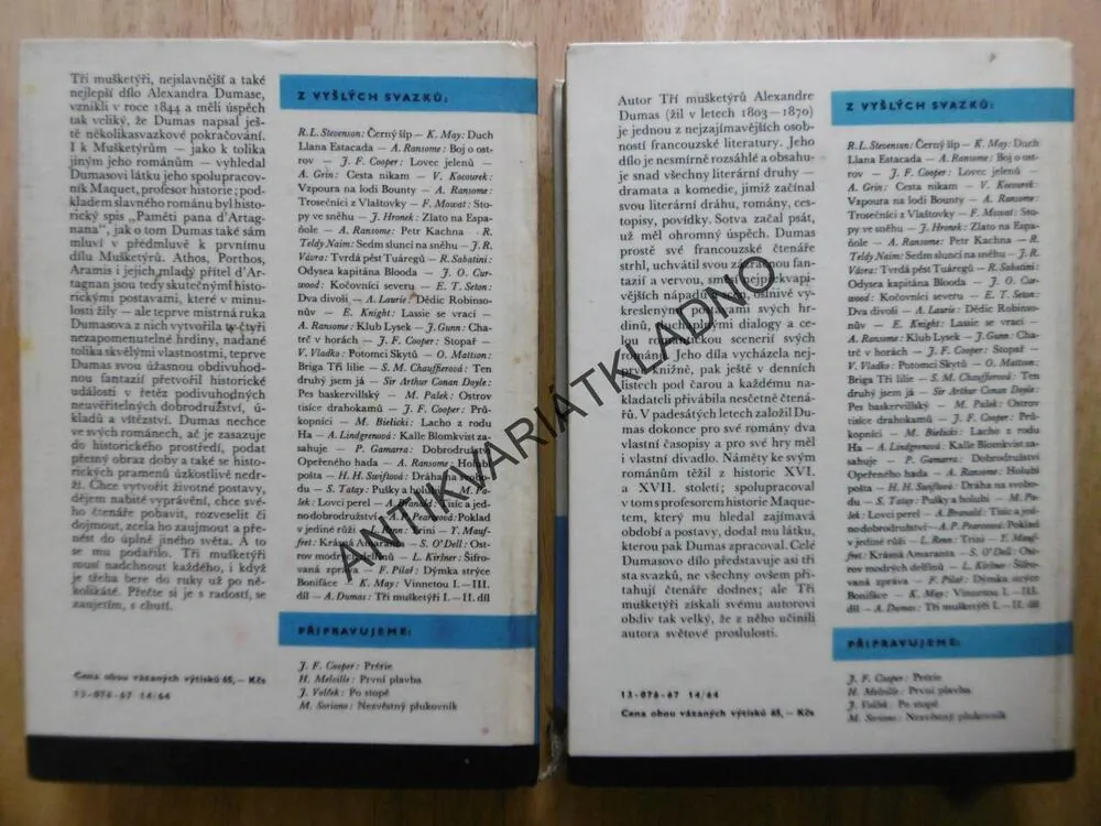 KOD 23/1-2, TŘI MUŠKETÝŘI, ALEXANDER DUMAS, **an