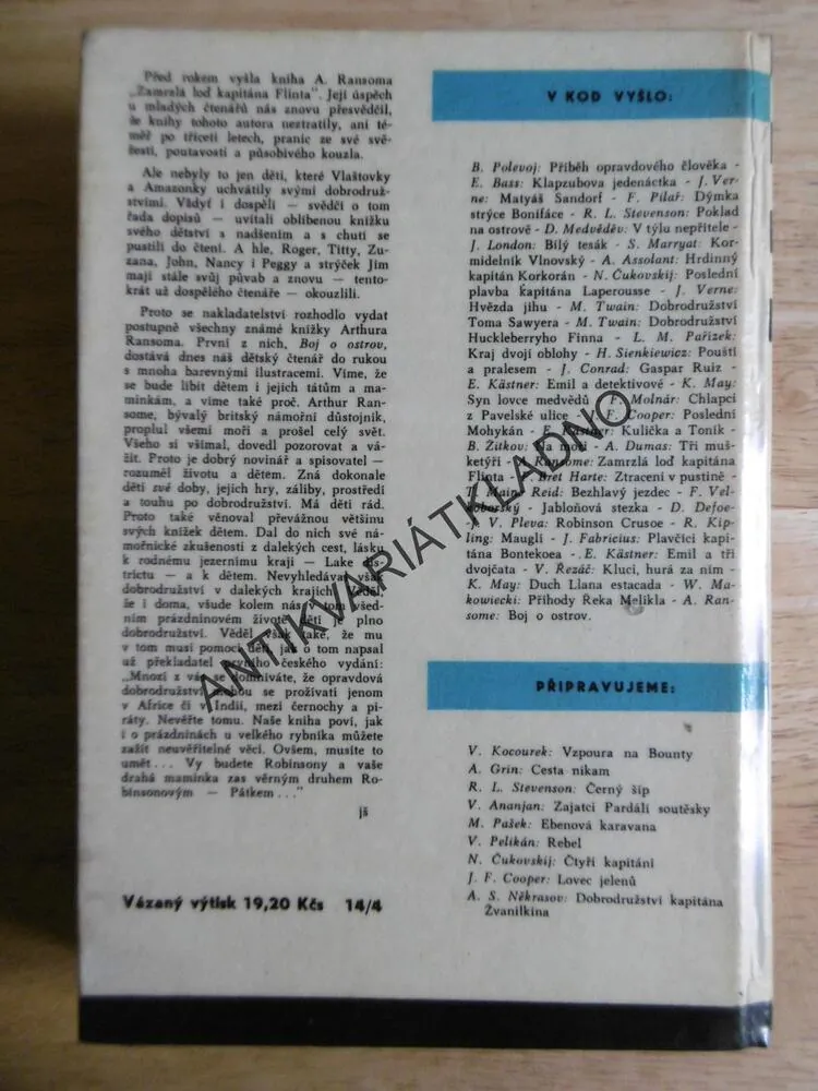 KOD 36 - BOJ O OSTROV, ARTHUR RANSOME, **an