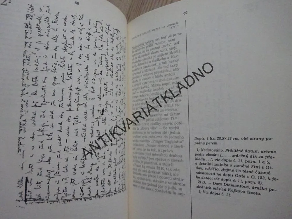 DOPISY RODIČŮM Z LET 1922/1924, FRANZ KAFKA, **an